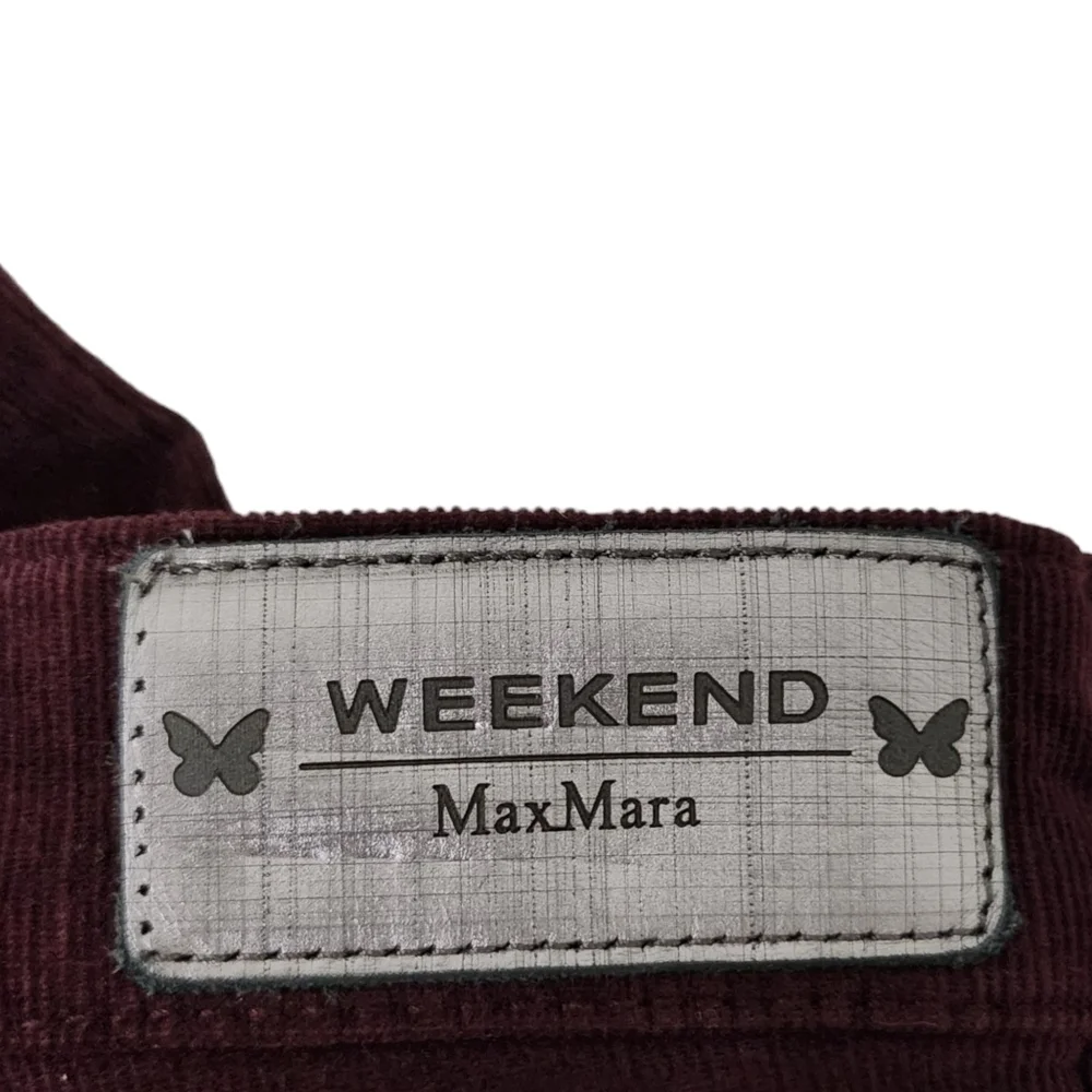 Max Mara Pants Womens 6 Burgundy‎ Corduroy Stretch Leggings Fit Weekend